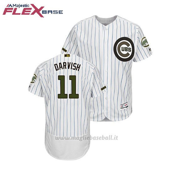 Maglia Baseball Uomo Chicago Cubs Yu Darvish 2018 Dia de los Caidos Flex Base Bianco